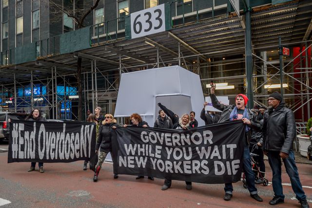 Protesters outside Governor Cuomo's office this past November